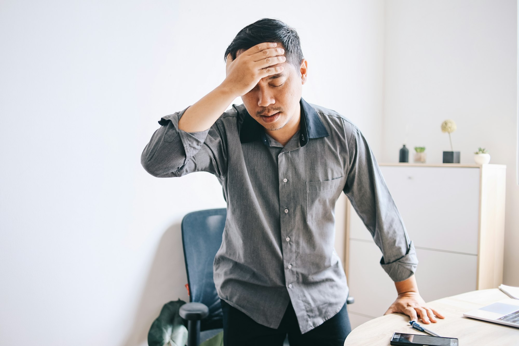 Man with Headache or Vertigo